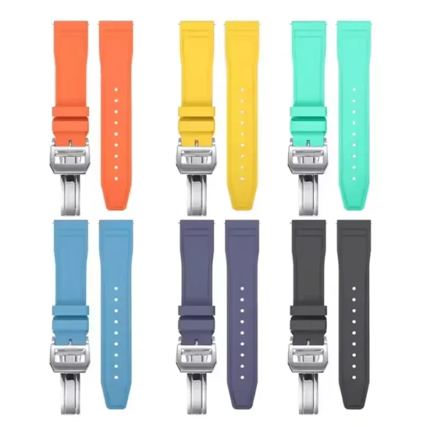Tresse FKM Rubber Pilot Watch Strap with Quick Release & Deployant Clasp - Image 2