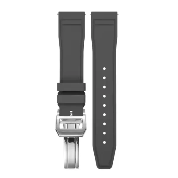 Tresse FKM Rubber Pilot Watch Strap with Quick Release & Deployant Clasp - Image 3