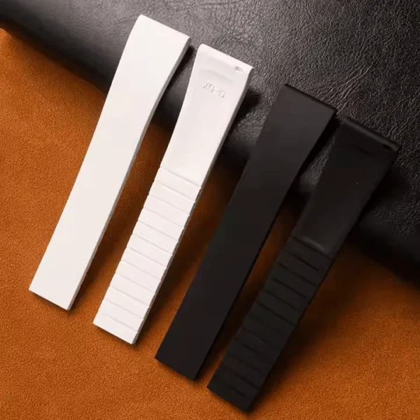 Tresse CTS FKM Rubber Watch Strap Smooth Finish with Deployant Clasp and Quick Release