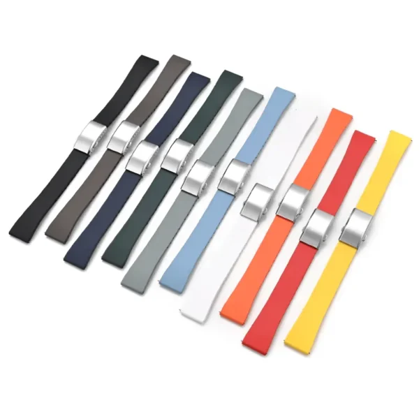 Tresse CTS FKM Rubber Watch Strap Smooth Finish with Deployant Clasp and Quick Release - Image 3