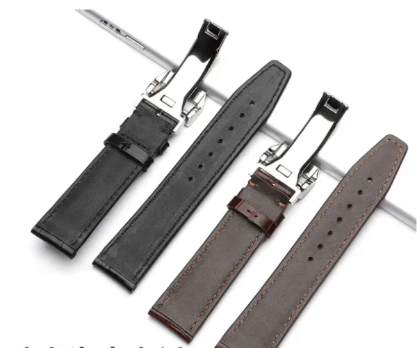 Tresse Premium Italian Leather Watch Strap with Butterfly Deployant Clasp - Image 3