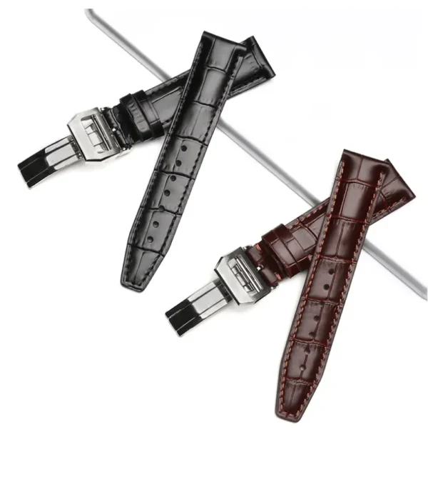 Tresse Premium Italian Leather Watch Strap with Butterfly Deployant Clasp - Image 5