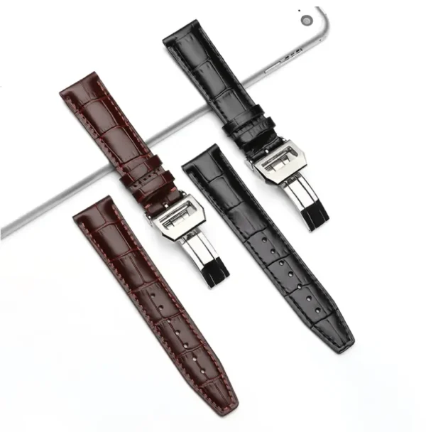 Tresse Premium Italian Leather Watch Strap with Butterfly Deployant Clasp - Image 4