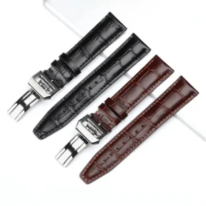 Tresse Premium Italian Leather Watch Strap with Butterfly Deployant Clasp