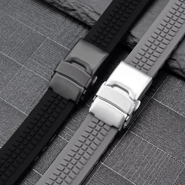 Tresse Premium Rubber Watch Strap – Quick Release & Deployant Clasp - Image 2