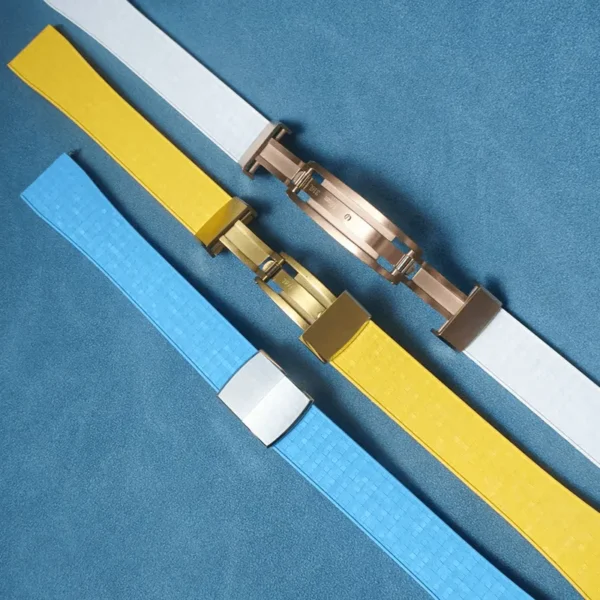 Tresse Mosaic CTS Rubber Watch Strap with Leaf Spring Deployment Clasp - Image 4