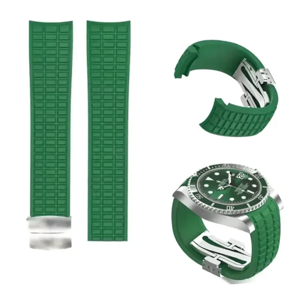 Premium Curved End Rubber Watch Strap