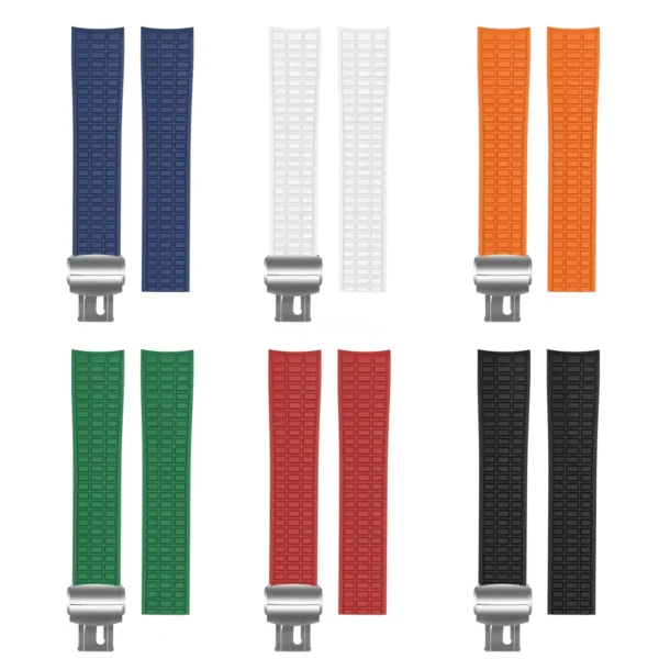 Premium Curved End Rubber Watch Strap - Image 2