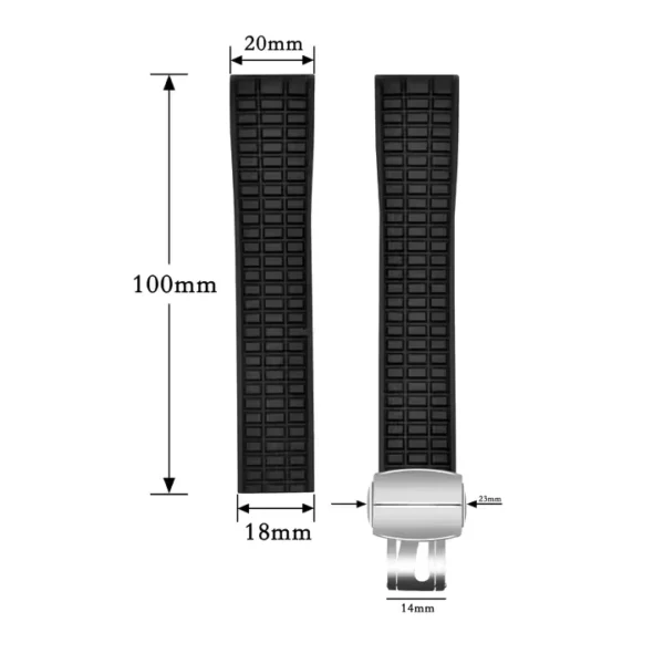 Premium Curved End Rubber Watch Strap - Image 5