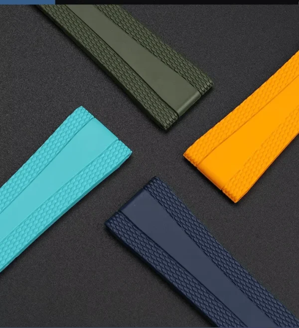 Premium FKM Rubber Diver Watch Strap with Deployant Clasp - Image 5
