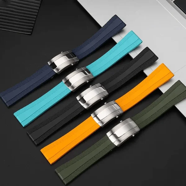 Premium FKM Rubber Diver Watch Strap with Deployant Clasp - Image 2