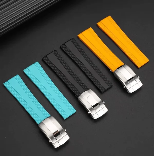 Premium FKM Rubber Diver Watch Strap with Deployant Clasp