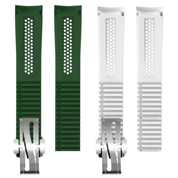 Premium FKM Rubber Watch Strap with Curved Ends