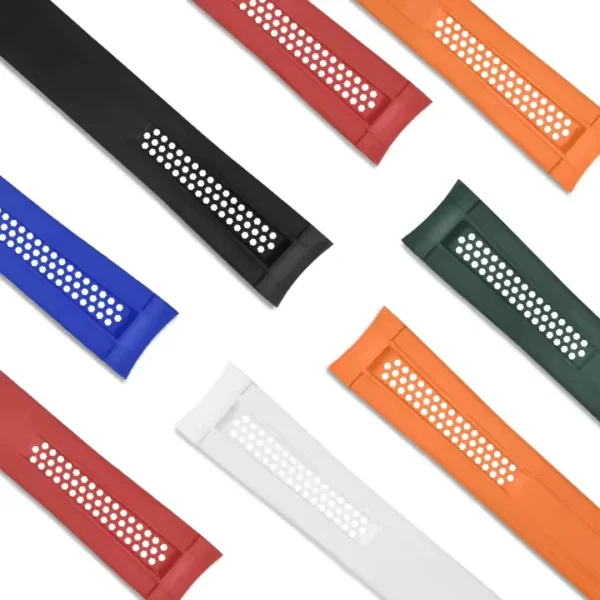 Premium FKM Rubber Watch Strap with Curved Ends - Image 2
