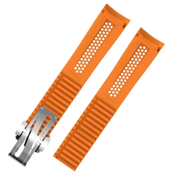 Premium FKM Rubber Watch Strap with Curved Ends - Image 5