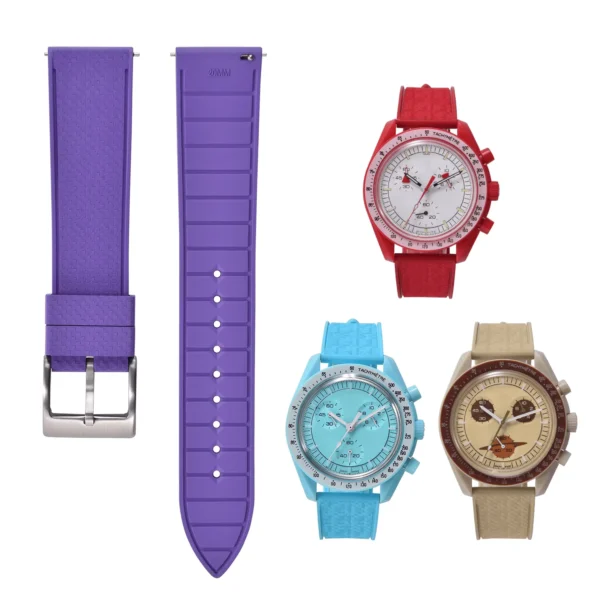 Tresse Mosaic FKM Rubber Watch Strap with Quick Release - Image 2