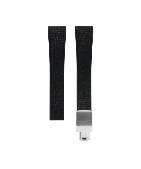 Black Mosaic CTS Rubber Watch Strap with Clasp