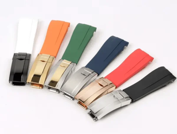 Curved End Oyster-Style Cut-to-Size Rubber Watch Strap - Image 5