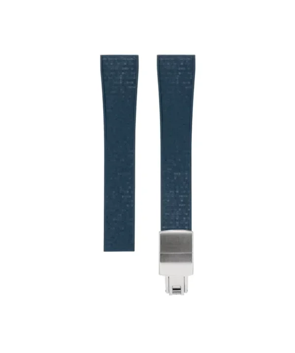 Navy Blue Mosaic CTS Rubber Watch Strap with Clasp