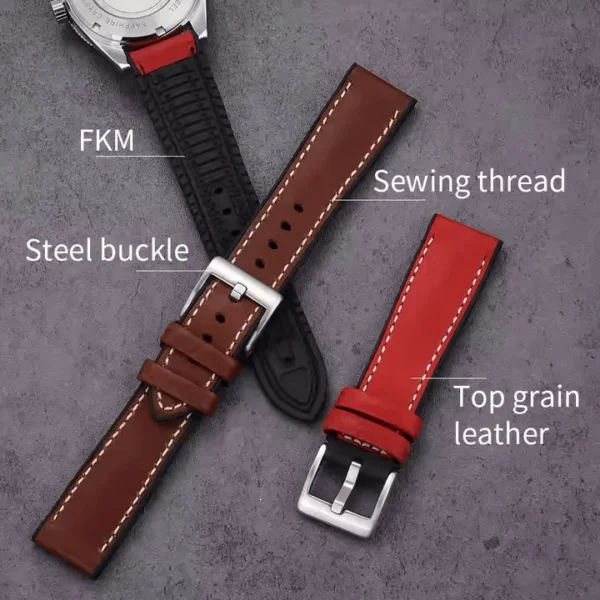 Premium Leather Hybrid Watch Strap - Image 3