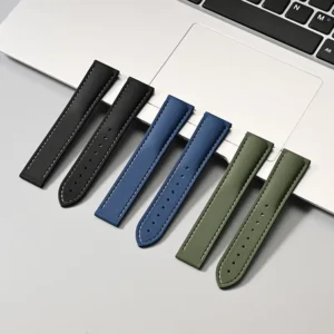 Sailcloth Pattern FKM Rubber Watch Strap for Omega