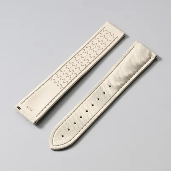 Sailcloth Pattern FKM Rubber Watch Strap for Omega - Image 3