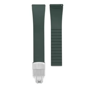 Green CTS Rubber Watch Strap with Spring Deployment Clasp