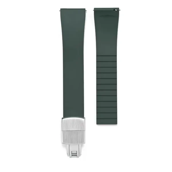 Green CTS Rubber Watch Strap with Spring Deployment Clasp