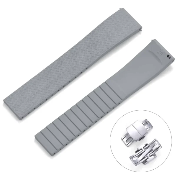Grey Tropical Rubber CTS Watch Strap with Clasp