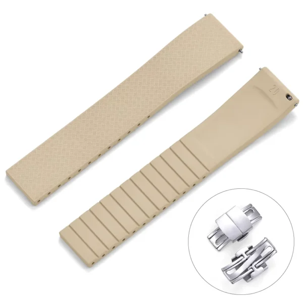 Khaki Tropical Rubber CTS Watch Strap with Clasp