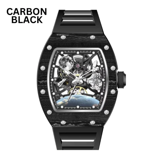 S1 Rally Interstellar Automatic Black Dial Men’s Watch – RM-Inspired Tonneau Case (White, Navy Blue, Rose Gold, Silver, Carbon Black, Carbon White) - Image 5