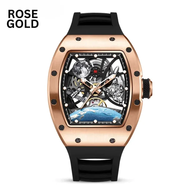 S1 Rally Interstellar Automatic Black Dial Men’s Watch – RM-Inspired Tonneau Case (White, Navy Blue, Rose Gold, Silver, Carbon Black, Carbon White)