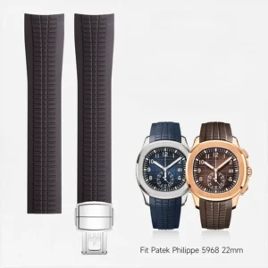 FKM Soft Rubber Strap 22mm – Compatible with Patek Philippe Aquanaut 5168 / 5968 | Premium Replacement Watch Band