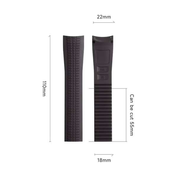 FKM Soft Rubber Strap 22mm – Compatible with Patek Philippe Aquanaut 5168 / 5968 | Premium Replacement Watch Band - Image 6