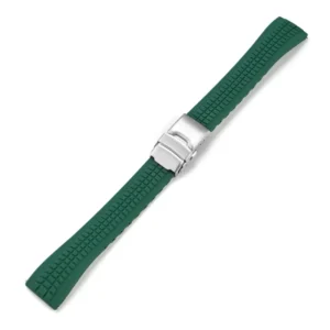 Green Tread Pattern CTS Rubber Watch Strap – Deployant Clasp & Quick Release