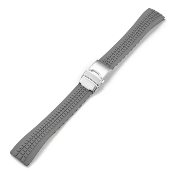 Grey Tread Pattern CTS Rubber Watch Strap – Deployant Clasp & Quick Release