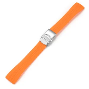 Orange Tread Pattern CTS Rubber Watch Strap – Deployant Clasp & Quick Release