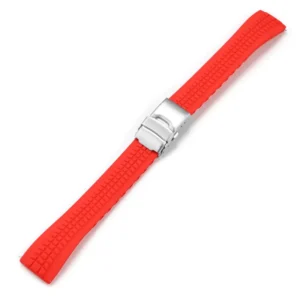 Red Tread Pattern CTS Rubber Watch Strap – Deployant Clasp & Quick Release
