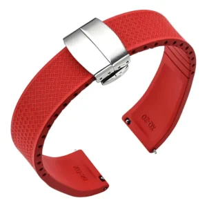 Red Tropical Rubber CTS Watch Strap – Quick Release & Deployant Clasp