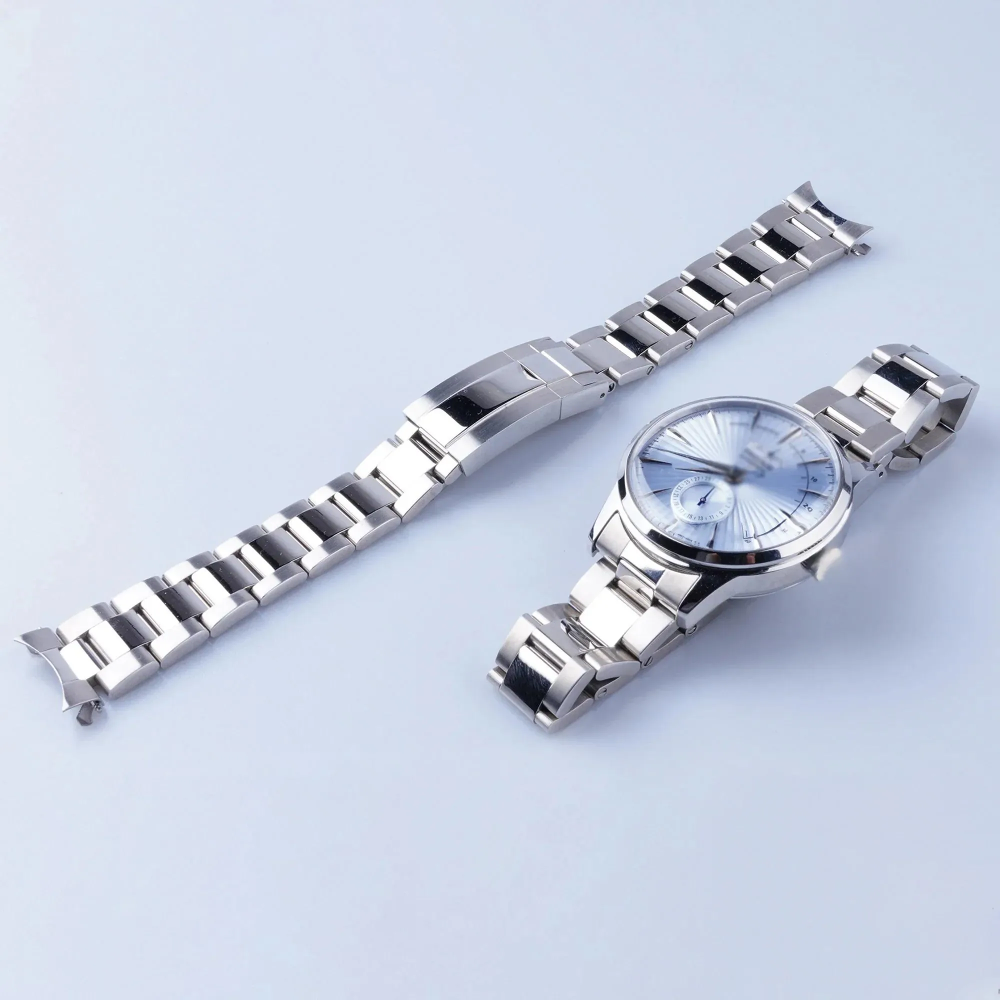 Oyster Style 316L Stainless Steel Bracelet for Seiko Presage Cocktail Time SSA341 / SSA343 / SSA347 / SSA392 / SSA459 β 20mm Silver