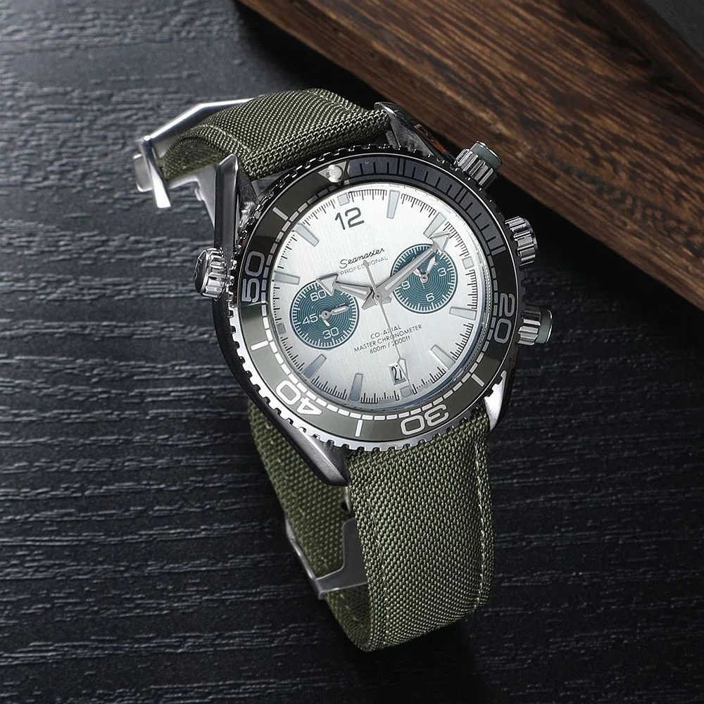 Sailcloth Watch Strap with Deployment Clasp for Omega | Premium Hybrid Watch Strap - Image 3
