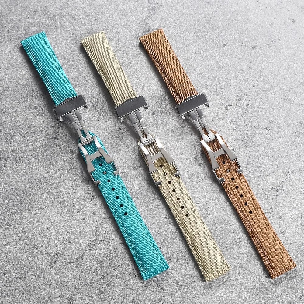 Sailcloth Watch Strap with Deployment Clasp for Omega | Premium Hybrid Watch Strap - Image 4