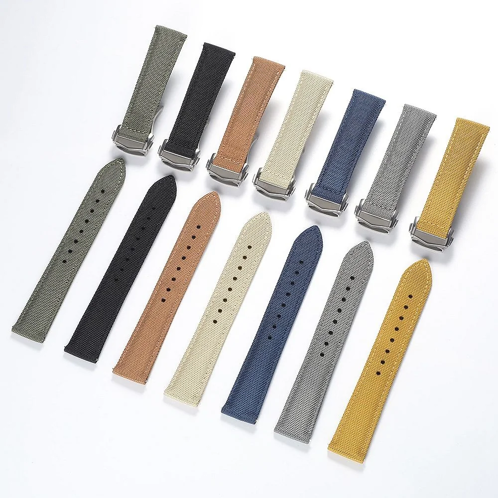Sailcloth Watch Strap with Deployment Clasp for Omega | Premium Hybrid Watch Strap - Image 5