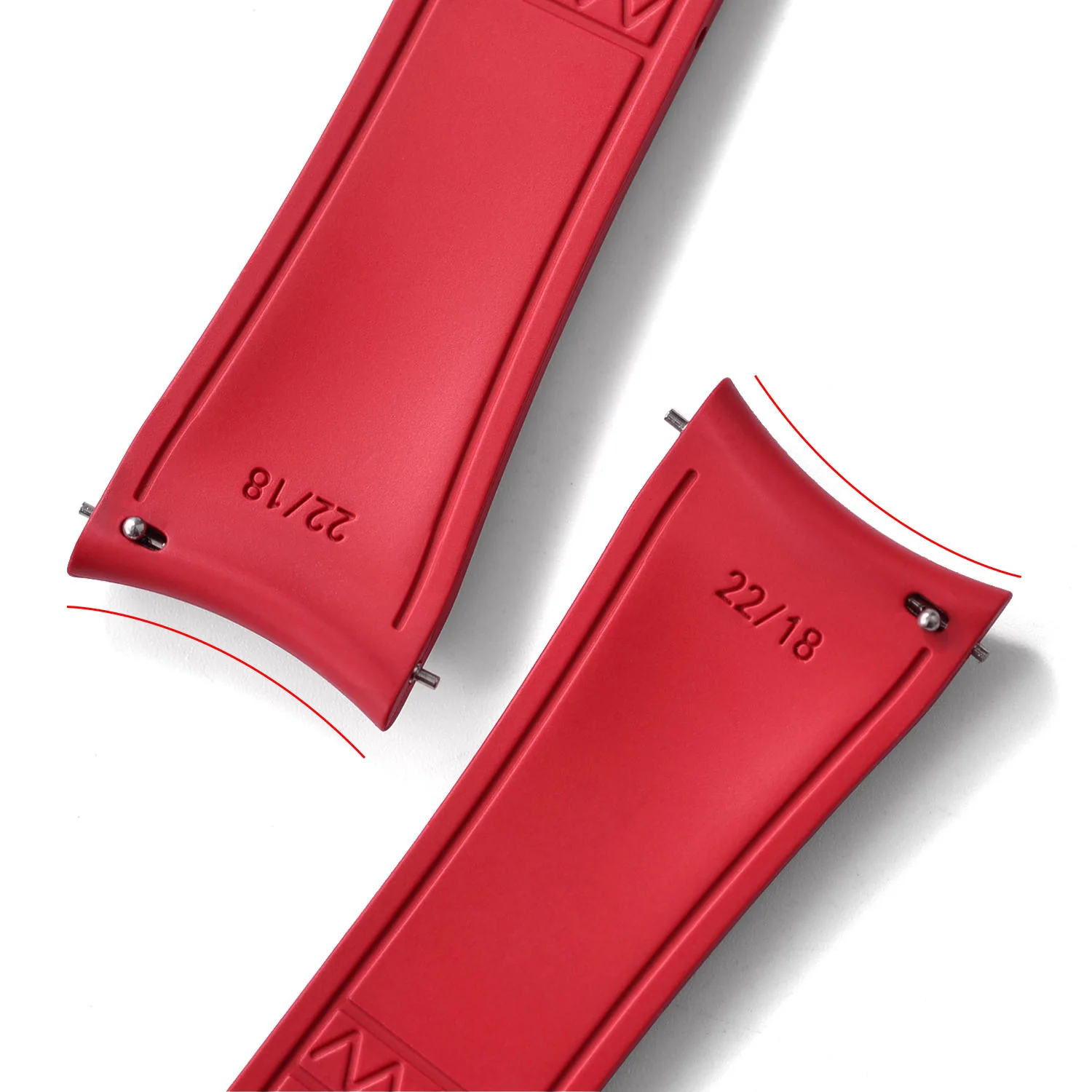 CTS Curved End FKM Rubber Watch Strap with Spring Deployment Clasp - Image 3